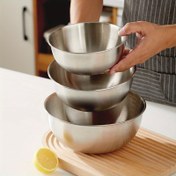 Resim 1 Adet Ölçü İşaretli Paslanmaz Çelik Karıştırma Kasesi - Çok Amaçlı Mutfak Hazırlık Kaseleri, Pişirme ve Salata İçin Dayanıklı Metal Karıştırıcılar, Dış Mekanda Kullanıma Uygun - Temel Gıda Hazırlık Aksesuarları 