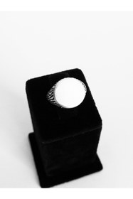 Resim Antique Dolunay Antik Gümüş Kaplama Ayarlanabilir Desenli Daire Şekilli Kadın Şövalye Serçe Parmak Yüzüğü 