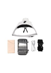 Resim Ccgloball Zoroom Eller Serbest Kafa Bandı Büyüteç, Usb Şarj Kafası Büyüteç Led Işık Takı Craft İzle Hobi 5 Lensler 1.0x 1.5x 2.0x 2.5x 3.5x 