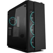 Resim Rampage Carbon Siyah 4* Rgb Halka Fan Oyuncu Kasası 
