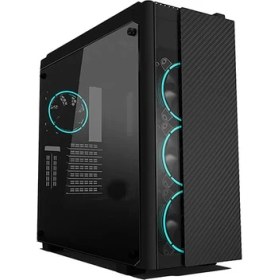 Resim Rampage Carbon Siyah 4* Rgb Halka Fan Oyuncu Kasası 