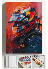 Resim Sayılarla Boyama Seti Numaralı Tuval Fırça Boya Dahil Kasnaklı Set 40x50 Cm - F1 Moto 