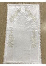 Resim Kadife Seccade Çeyizlik Güpürlü Aplikli 