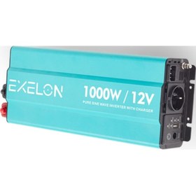 Resim Exelon 12 V Volt 1000 W Watt 1 Kw Tam Sinus Akü Şarjlı Ups İnverter 220 Volt Çevirici İnvertör 