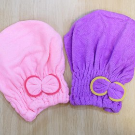 Resim Sevimli Çizgi Film Fiyonklu Saç Kurutma Fırçası Bonesi, Mercan Polar Malzeme, Çeşitli Saç Tipleri ve Hacimleri İçin Yüksek Emicilik, Çoklu Renk Seçeneği, Şık Hediye Olarak Mükemmel 