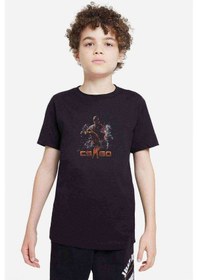 Resim Tshirthane Cs Go Baskılı Unisex Çocuk Siyah T-Shirt 