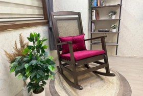 Resim VERANDA MİNDERLİ SALLANAN SANDALYE, FUŞYA, CEVİZ AYAK 