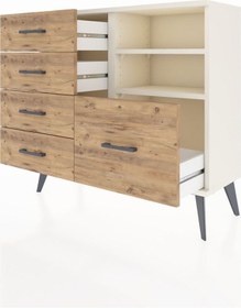 Resim Arges Şifonyer 2 Raflı 5 Çekmeceli 88x30x80 Aytaşı-aytaşı/çam Aytaşı/çam 