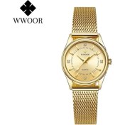 Resim Hanyang Altın 2022 Wwoor Moda Marka Bayanlar Saatler Lüks Elmas Gül Altın Kadın Bilezik Izle Kızlar Için Zarif Elbise Izle Montre Femme (Yurt Dışından) 