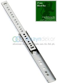 Resim İnce Bilyalı Çekmece Rayı 27x342 Mm 