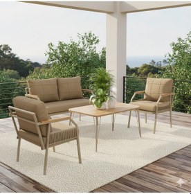 Resim Ard & Garden Daisy Makrome Örgülü 211 Masalı Kahverengi Balkon & Bahçe Mobilyası Seti Balkon Takımı Kahverengi 
