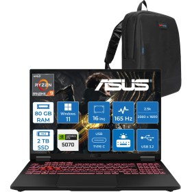 Resim Asus Tuf Gaming A16 FA608PP Amd Ryzen 9 8940HX Aı 80GB Ddr5 2tb SSD 8GB/RTX5070 115W 165Hz 16"wqxga 2.5k 400NITS IPS Windows 11 Home Gaming Bilg. WQT060H24+ZETTAÇANTA 