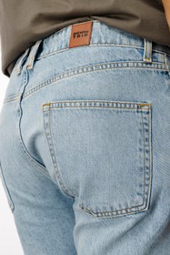Resim DT10720 - Straight Fit Kesik Paça Açık İndigo Erkek Jean Şort - 36 