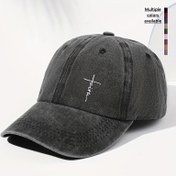 Resim Vintage Cross Print Yıkanmış Yumuşak Üst Beyzbol Kapağı - Ayarlanabilir Uyum, Hafif ve Nefes Alabilen Polyester, Açık Hava Aktiviteleri ve Günlük Giyim için Mükemmel, Her Gün Kapağı | Vintage Beyzbol Kapağı | Yumuşak Üst Kapağı, Beyzbol Kapağı 