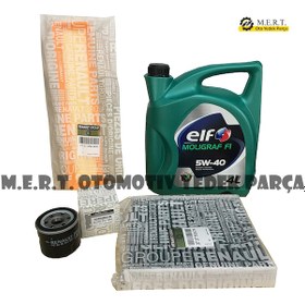 Resim Renault Clio 4 1.2 16V Yağ Bakım Filtre Seti Elf Moligraf 5W40 