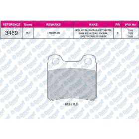 Resim Fren Balatası Arka Wva 21140 Opel Calıbra A 06/90-07/97 Vectra A 09/88-11/95 Saa 