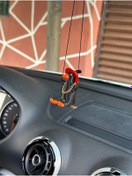 Resim 3dbaydesign Altın Zincirli Sallanan Şapkalı Ördek Yeni Trend Dikiz Ayna Süsü (siyah Turuncu Kırmızı ) 