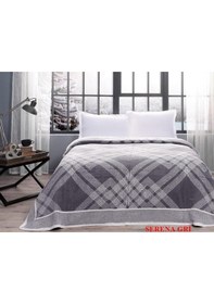 Resim Taç Çift Kişilik Pamuk Battaniye Serena Gri 