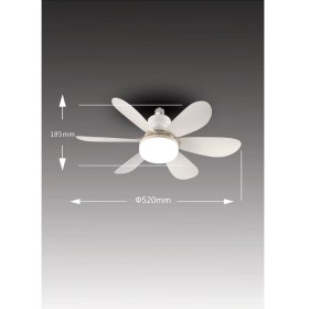Resim Kiwi Tavan Tipi Vantilatör 52 cm Sessiz Çalışma Özelliği ile Uzaktan Kumandalı Beyaz Fan 