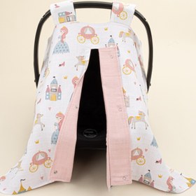 Resim Puset Örtüsü - Çift Taraflı - Pudra Muslin - Sindirella 