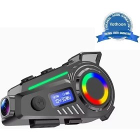 Resim Magicool K19 Kameralı Motosiklet Kask Bluetooth Kulaklık Su Geçirmez Intercom Radyolu Hafıza Kartlı 