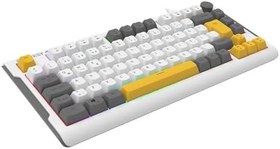 Resim Everest KB-75 Smooth Beyaz/Gri/Sarı RGB aAydınlatmalı Q Membrane Oyuncu Klavyesi 