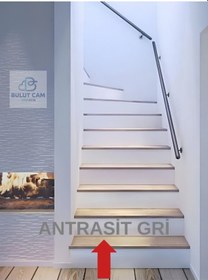Resim Alüminyum Antrasit Gri Merdiven Tutamak Korkuluk Yaşlı Engelli Duvar Tutamağı 150cm. 