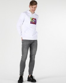 Resim Colin's Colins Regular Fit Kapüşonlu Baskılı Beyaz Erkek Sweatshirt Cl1057312 Beyaz 