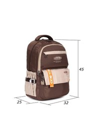 Resim Çok Bölmeli Okul Ve Günlük Kullanım İçin 15.6 İnç Laptop Bölmeli Su Geçirmez Sırt Çantası - Kahverengi Kahverengi 