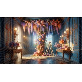 Resim Venspor Görkemli Çiçek Bahçesi Iç Mekan Temalı Arkaplan 200 x 150 cm Fon Duvar Örtüsü 