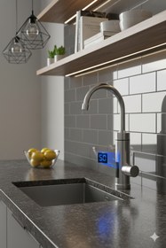 Resim Renvox 3000W Elektrikli Mutfak Paslanmaz Çelik Su Isıtıcı Musluk Sıcak -Soğuk Anında Isıtan 
