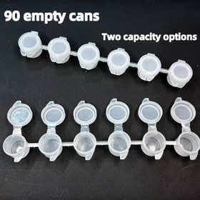 Resim 90 adet boş boya kutusu, 15'li set: Kapaklı saklama kapları - 3ml ve 5ml seçenekleri, sanat ve el işi için ideal - okullar, yaz kampları ve sanat festivalleri için mükemmel, yağlı boya tonerleri, macun, sıvı, toz ve diğer malzemelerin saklanması ve sınıflandırılması için uygun. (3ml/0.1oz & 5ml/0.17oz) 