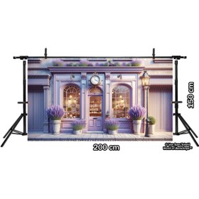 Resim Venspor Lavanta Temalı Şık Dükkan Arkaplan, 200x150cm, Fon, Duvar Örtüsü 
