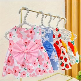 Resim Küçük ve Orta Boy Köpekler ve Kediler İçin Şirin Pet Elbiseleri - Nefes Alabilen Polyester, Eğlenceli Baskılar ile Pullover Stil, Yaz İçin İdeal, Çoklu Renkler ve Boyutlarda Mevcut, Petler İçin Sevimli Elbiseler 