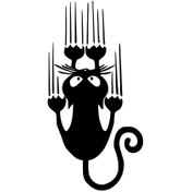Resim Genel Markalar Kayan Kedi Sticker Oto Motor Laptop Duvar Folyo Sticker 10x20 cm 