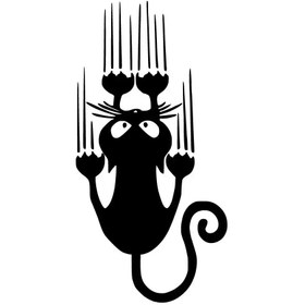 Resim Genel Markalar Kayan Kedi Sticker Oto Motor Laptop Duvar Folyo Sticker 10x20 cm 