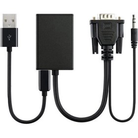Resim Xhang Siyah Taşınabilir USB 1080 P Dönüştürücü VGA Video Kablosu ile Video Laptop | HDMI Kabloları (Yurt Dışından) 