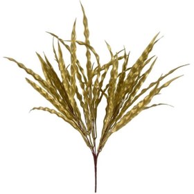 Resim Nettenevime Yapay Çiçek Altın Gold Kalın Kıvrımlı Saz Garnitür Aradal Dekoratif Yapay Bitki 45cm 