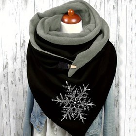 Resim Kış Kar Tanecikli Boyun Gaiter - Polyester ve Spandex Blend, Hiç Kuş Tüyü Yok, Baskılı Şal, Dekoratif ve Fonksiyonel, Rahat ve Esnek, Çift Katlı Fleece, Makine Yıkamalı Üçgen Sıcak Şal 