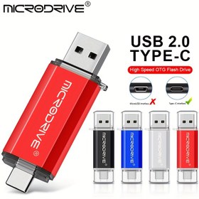 Resim Microdrive TYPE-C flash sürücü USB2.0 kalem sürücü 32GB 64GB 128GB pendrive OTG 2'si 1 arada stick disk kalem sürücü 