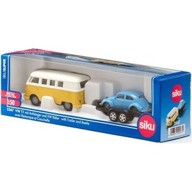 Resim Siku Super Vw T1 Minibüs Ve Römorklu Beetle 2567 Çok Renkli 