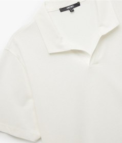 Resim Koton Regular Fit Kısa Kollu Pike Kumaş Pamuklu Polo Yaka Tişört Ekru 6wam10027mk Ekru 