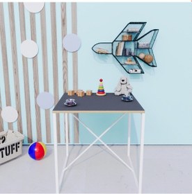 Resim Çocuk Etkinlik Oyun Çalışma Masası Aktivite Masası Füme Antrasit 