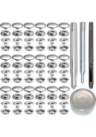 Resim Zcjb 72 Adet 15 Mm Paslanmaz Çelik Bağlantı Elemanı Yapış Çıtçıt Düğmesi Deniz Tekne Kanvas Delme Seti Araç Kiti Gümüş -120773 
