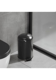 Resim Aqua Bagno Smile Çöp Kovası -pedallı 5 Lt. , Mat Siyah 