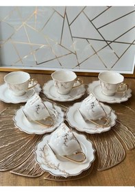 Resim Türk Kahve Fincanı Evora 6 Kişilik 12 Parça 