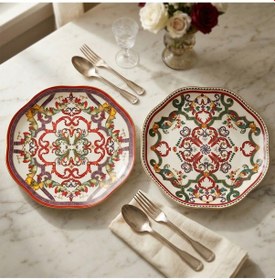 Resim Lucky Art Velora Bone 20 Cm 6li Tabak Seti Lyth 082 Çok Renkli 