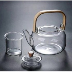 Resim Büro Ev Ofis Çay Keyfi İçin Bambu Saplı Cam Filtreli Demlik Diğer 