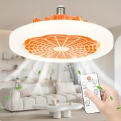 Resim 1 Adet Akıllı LED Tavan Vantilatörü - Uzaktan Kumandalı, Ayarlanabilir Parlaklık, Zamanlayıcı & Uyku Modu, Sessiz Çalışma, E27 Soketi, Çıkarılabilir Abajur, Ofis, Oturma Odası ve Yatak Odası İçin Yazlık Soğutucu Cihaz 