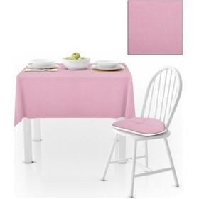 Resim Şeker Pembe Düz Renk Petek Dokuma Masa Örtüsü 140x220 